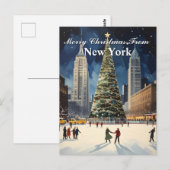 Vrolijk kerstfeest van New York City Ice Schaats T Briefkaart (Voorkant / Achterkant)