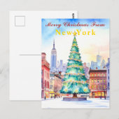 Vrolijk kerstfeest van New York Feestboom Briefkaart (Voorkant / Achterkant)