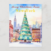 Vrolijk kerstfeest van New York Feestboom Briefkaart (Voorkant)