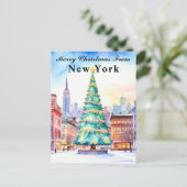 Vrolijk kerstfeest van New York Holiday Tree Briefkaart (Staand voorkant)