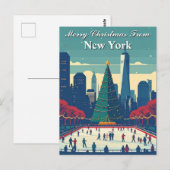 Vrolijk kerstfeest van New York Ice Rink Holiday Briefkaart (Voorkant / Achterkant)