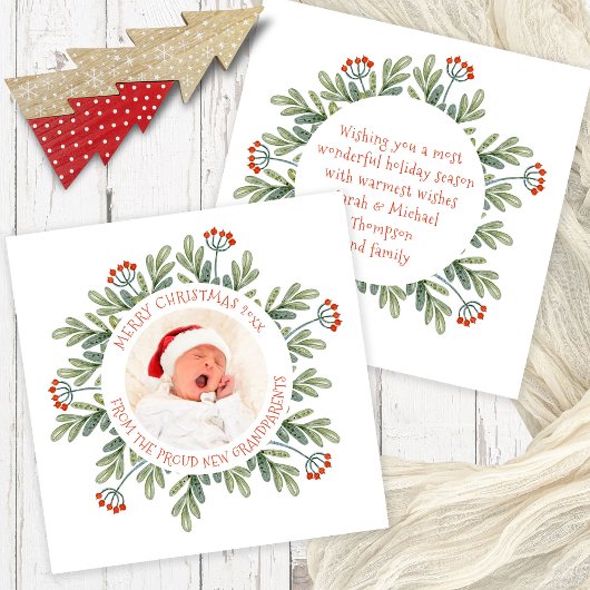 Vrolijk kerstfeest van nieuwe grootouders Foto Feestdagenkaart