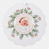 Vrolijk kerstfeest van nieuwe grootouders Fotojaar Ornament Kaart (Voorkant)