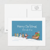 Vrolijk kerstfeest van ons allemaal feestdagenkaart (Voorkant / Achterkant)