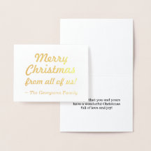 "Vrolijk kerstfeest van ons allemaal!" Kaart