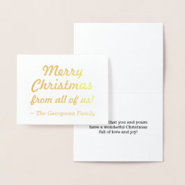 "Vrolijk kerstfeest van ons allemaal!" Kaart