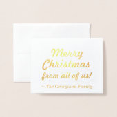 "Vrolijk kerstfeest van ons allemaal!" Kaart (Voorkant met envelop)