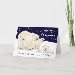 Vrolijk kerstfeest van ons Beer familie naar de jo Kaart