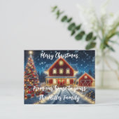 Vrolijk kerstfeest van ons huis naar dat van u briefkaart (Staand voorkant)