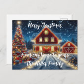 Vrolijk kerstfeest van ons huis naar dat van u briefkaart (Voorkant / Achterkant)