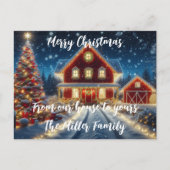 Vrolijk kerstfeest van ons huis naar dat van u briefkaart (Voorkant)