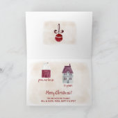 Vrolijk kerstfeest van ons huis naar dat van u feestdagen kaart (Binnen)