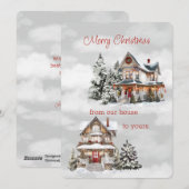 Vrolijk kerstfeest van ons huis naar het jouwe Vic Feestdagenkaart (Voorkant / Achterkant)