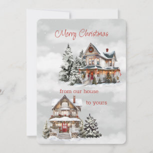 Vrolijk kerstfeest van ons huis naar het jouwe Vic Feestdagenkaart