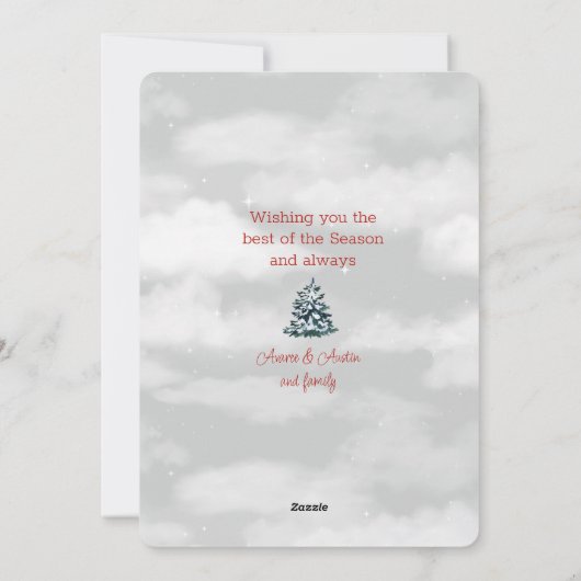 Vrolijk kerstfeest van ons huis naar het jouwe Vic Feestdagenkaart (Achterkant)