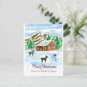 Vrolijk kerstfeest van ons huis naar uw hert briefkaart (Staand voorkant)