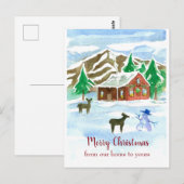 Vrolijk kerstfeest van ons huis naar uw hert briefkaart (Voorkant / Achterkant)