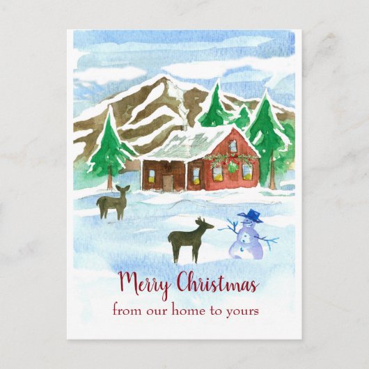 Vrolijk kerstfeest van ons huis naar uw hert briefkaart (Voorkant)