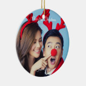 Vrolijk kerstfeest van ons! keramisch ornament (Rechts)