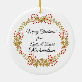 Vrolijk kerstfeest van ons! keramisch ornament