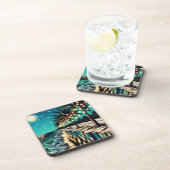 Vrolijk kerstfeest van ons sneeuwvogels bier onderzetter (Rechterzijde)