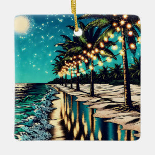 Vrolijk kerstfeest van ons sneeuwvogels keramisch ornament