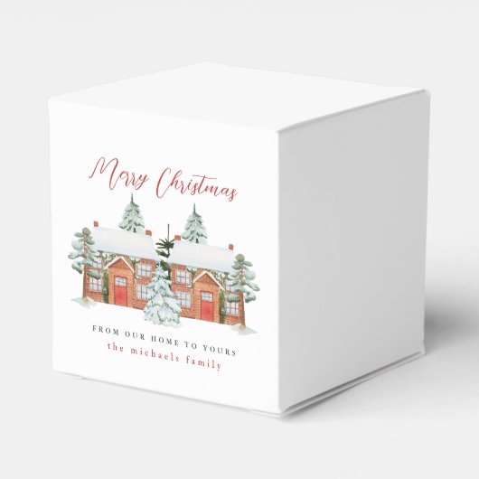 Vrolijk kerstfeest van ons thuis tot aan het jouwe bedankdoosjes (Achterkant)