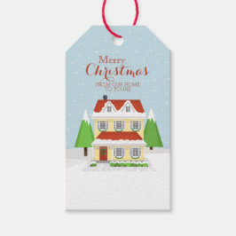 Vrolijk kerstfeest van ons thuis tot aan het jouwe cadeaulabel