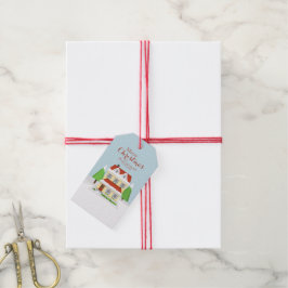 Vrolijk kerstfeest van ons thuis tot aan het jouwe cadeaulabel