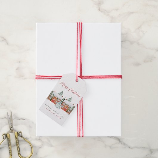 Vrolijk kerstfeest van ons thuis tot aan het jouwe cadeaulabel (Met Touw)