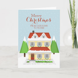 Vrolijk kerstfeest van ons thuis tot aan het jouwe feestdagen kaart
