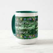 Vrolijk kerstfeest van ons thuis tot van jou! mok (Voorkant links)