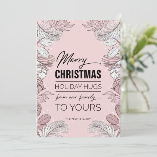 Vrolijk kerstfeest van onze familie feestdagenkaart (Staand voorkant)