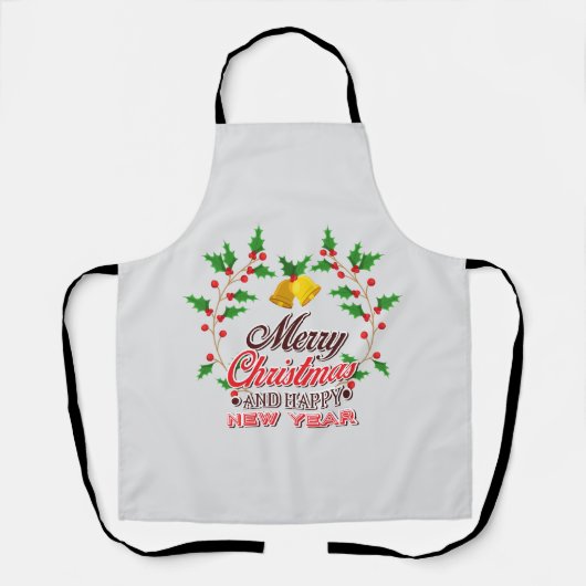 Vrolijk kerstfeest van onze familie, gelukkig nieu schort (Voorkant)