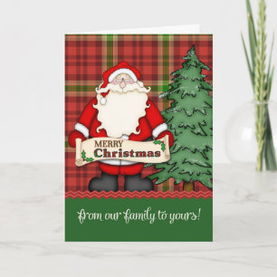 Vrolijk kerstfeest van onze familie naar de jouwe feestdagen kaart