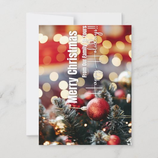 Vrolijk kerstfeest van onze familie naar jou (Voorkant)