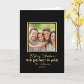 Vrolijk kerstfeest van onze familie naar uw foto kaart (Gele Bloem)