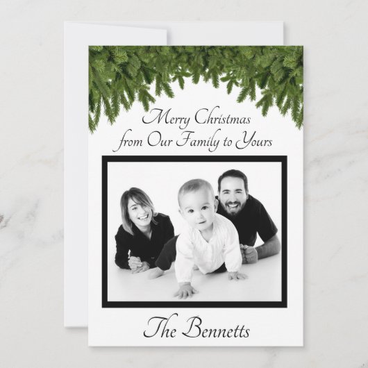 Vrolijk kerstfeest van onze familie naar uw kaart (Voorkant)