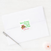Vrolijk kerstfeest van onze familie tot uw vierkante sticker (Envelop)