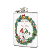 Vrolijk Kerstfeest van Onze Gnome aan de Jouwe op  Heupfles (Links)