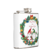 Vrolijk Kerstfeest van Onze Gnome aan de Jouwe op  Heupfles (Rechts)