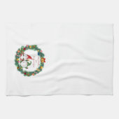 Vrolijk Kerstfeest van Onze Gnome aan de Jouwe op  Theedoek (Horizontaal)