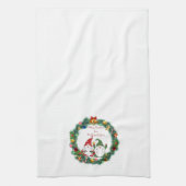 Vrolijk Kerstfeest van Onze Gnome aan de Jouwe op  Theedoek (Verticaal)