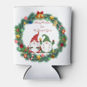 Vrolijk Kerstfeest van Onze Gnome aan Uw Drank Blikjeskoeler (Voorkant)