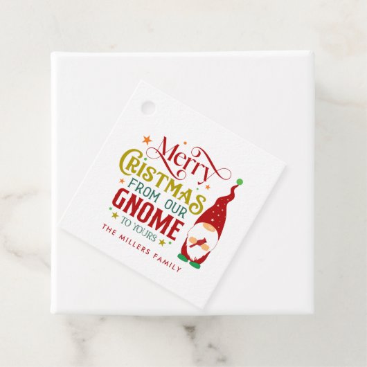 Vrolijk kerstfeest van onze gnoom naar de jouwe bedankjes labels (In situ)
