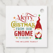 Vrolijk kerstfeest van onze gnoom naar de jouwe bedankjes labels (Achterkant)