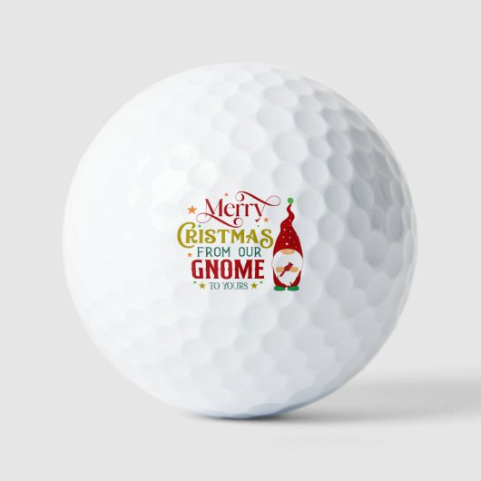 Vrolijk kerstfeest van onze gnoom naar de jouwe golfballen (Voorkant)