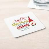 Vrolijk kerstfeest van onze gnoom naar de jouwe kartonnen onderzetters (Schuin)