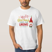 Vrolijk kerstfeest van onze gnoom naar de jouwe t-shirt (Voorkant)