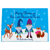 Vrolijk kerstfeest van onze gnoom tot uw deer Fox  Groot Cadeauzakje (Voorkant)